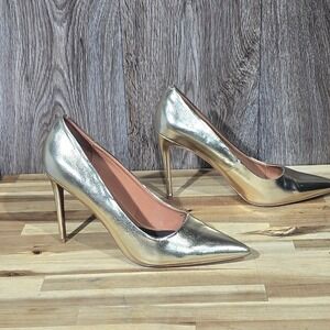 ASOS Gold Metallic Pointed Toe Pumps High Heel Formal Party Dress‎ Shoes size 9